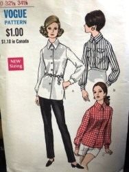 7478 VOG COLLAR SHIRT BLOUSE LENGTHS POCKET OR NOT PATTERN 10